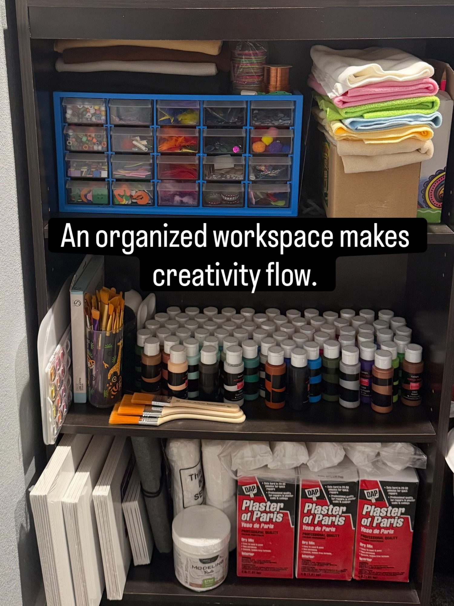 An organized workspace makes creativity flow. 